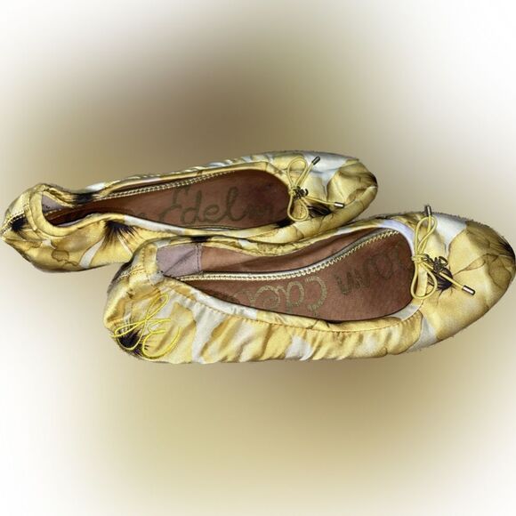 Sam Edelman Felicia Yellow Floral Flats Womens 8 - Picture 1 of 4